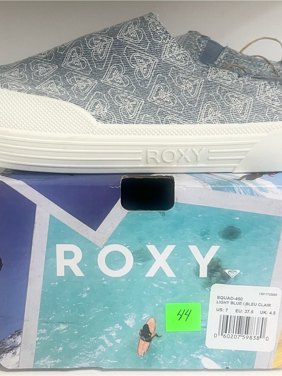 Roxy Shoes - Roxy Light Blue Patterned Slip-On Sneakers